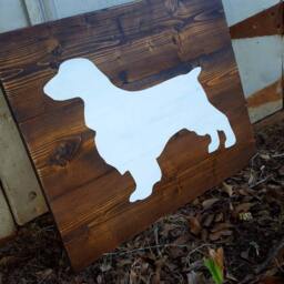 Custom Dog Breed Silhouette Sign Hand Painted Reclaimed Wood Wall Art - thumbnail 2