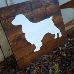 Custom Dog Breed Silhouette Sign Hand Painted Reclaimed Wood Wall Art - thumbnail 3