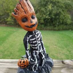 Baby Groot Jack-O-Lantern Sculpture Halloween Decor, 9.5 - thumbnail 2