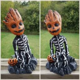 Baby Groot Jack-O-Lantern Sculpture Halloween Decor, 9.5 - thumbnail 1