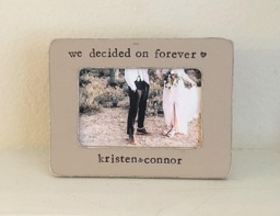 "Personalized Wedding Picture Frame Hand Stamped, ""We Decided On Forever" - thumbnail 1