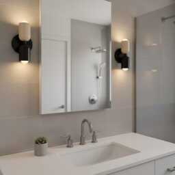Modern Black&white Metal Wall Sconce/Plug-In Or Hardwired Battery Light Minimal Double Lamp Vanity - thumbnail 2