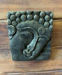 stone Garden Gold Buddha Oriental Wall Plaque Hanging Gift Ornament - thumbnail 1