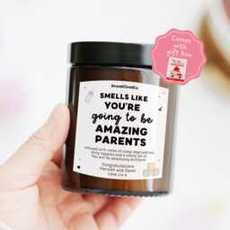 New Baby Gift For Parents Friends Daughter - Congratulations On Your Mum Dad To Be Personalized Candle - thumbnail 1
