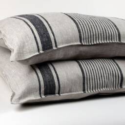 Striped Linen Pillowcase Standard, Queen, King, Body, Euro Sham & Custom Size Pillow Cover. French Vintage Cottage - thumbnail 3