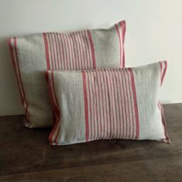 Striped Linen Pillowcase Standard, Queen, King, Body, Euro Sham & Custom Size Pillow Cover. French Vintage Cottage - thumbnail 2