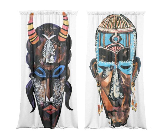 Set Of 2 Velvet Curtain Panels, Rod Pocket Curtains, Multifunctional Heading Blackout Curtains Artistic Boho - image 1