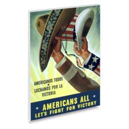 Reprint Of A Wwii Us/Mexican Propaganda Poster Let's Fight For Victory - thumbnail 2