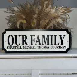 70cm Long - Our Family With Names - Street Sign 3D Look Personalised Wall Mount Home Decor Gift Birthday Wedding Christmas - thumbnail 4