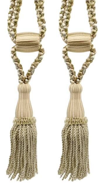 "D??copro Curtain & Drapery Tassel Tieback, Adjustable Cord Length, Length 5 1/2"", Spread 24" - image 1
