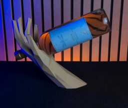 Low Poly Wine Bottle Holder - Modern Floating Rack