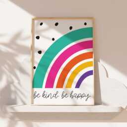 Set Of 3, Girls Bedroom Prints, Positive Affirmation Rainbow Wall Art, Positive, Motivational, Nursery Prints - thumbnail 2