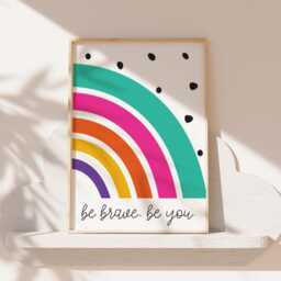 Set Of 3, Girls Bedroom Prints, Positive Affirmation Rainbow Wall Art, Positive, Motivational, Nursery Prints - thumbnail 3