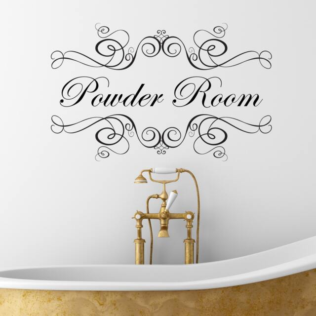 Powder Room Wall Sticker-Decal-Wall Sticker-Wall Quote-Bathroom-Boudoir-Home Decorating-Wall Art - image 1