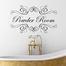 Powder Room Wall Sticker-Decal-Wall Sticker-Wall Quote-Bathroom-Boudoir-Home Decorating-Wall Art - thumbnail 1