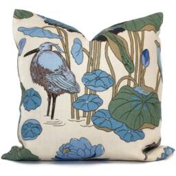 Lily Pad Pillow Cover Aqua Teal Heron Linen Accent Lee Jofa Nympheus Rmt Rts - thumbnail 1