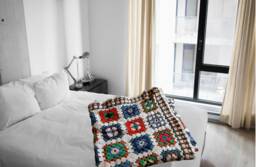 Crochet Afghan To Order Pure Merino Wool, Granny Square Blanket, Cottage Chic Trippy Bedspread, Gay Wedding Registry Hygge Mens Cave Blanket