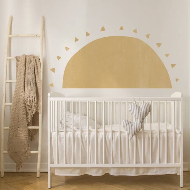 Boho Sun Wall Decal - Mustard Nursery D??cor Decal Headboard Wall For Kids Sunshine Sticker By Dizzy Dyuck - image 1
