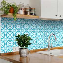 Tile Stickers Bath Tile Mexican Set Of 24 Blue Tiles Decals Wall Mural Kitchen Tiles Stickers Carrelage K11 - thumbnail 2