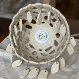 Handmade Ceramic Pendant Light - Sculptural Boho Lighting - thumbnail 2