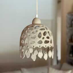 Handmade Ceramic Pendant Light - Sculptural Boho Lighting - thumbnail 1