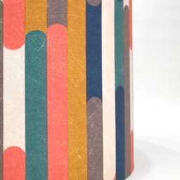 Retro Seattle Stripes Orange Fabric Handmade Drum Lampshade - thumbnail 3