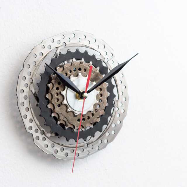 Recycled Bicycle Gear Wall Clock Unique Industrial Home Decor - image 1
