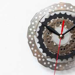 Recycled Bicycle Gear Wall Clock Unique Industrial Home Decor - thumbnail 3