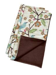 Spring Birds Cotton Flannel Lovey Chocolate Brown Baby Security Blanket