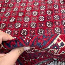 6'6x9'8 Afghan Khal Mohammadi Hand-Knotted Wool Rug, Deep Red Tribal Geometric Carpet, Traditional Oriental Area Rug For Living Room, Office - thumbnail 4