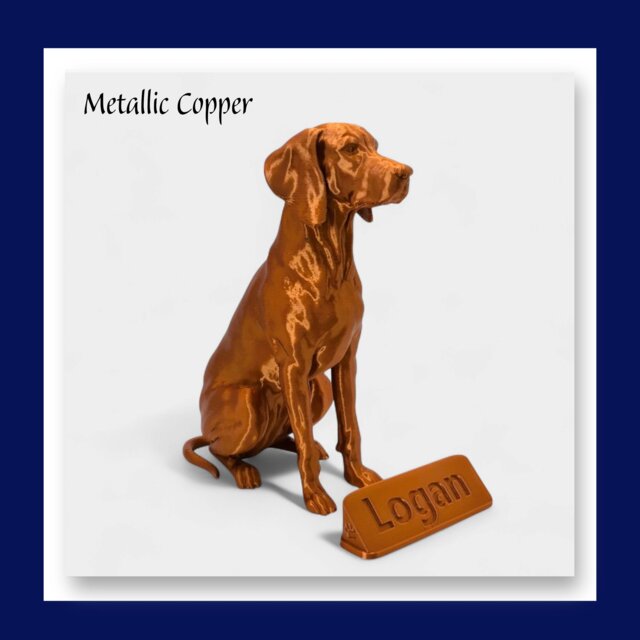 Ready To Post - Hungarian Vizsla Dog Statue/Ornament Copper Custom Personalisation