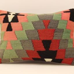 Throw Kilim Pillow 14x20 Inch - 35x50 cm Anatolian Kelim Turkish Pillow Kilim Cushion Art Deco Cover Sofa 4Bef-282 - thumbnail 2