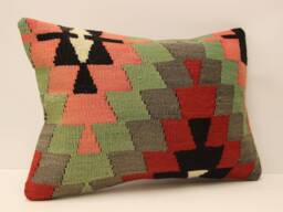 Throw Kilim Pillow 14x20 Inch - 35x50 cm Anatolian Kelim Turkish Pillow Kilim Cushion Art Deco Cover Sofa 4Bef-282 - thumbnail 1