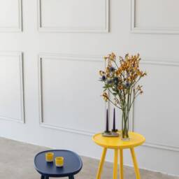 Minimalist Yellow Pendant Lamp Wood Detail Lampshade, Diameter 30cm - thumbnail 2