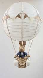 Neutral Peter Rabbit Beatrix Potter Themed Hot Air Balloon Nursery Light Shade - thumbnail 1