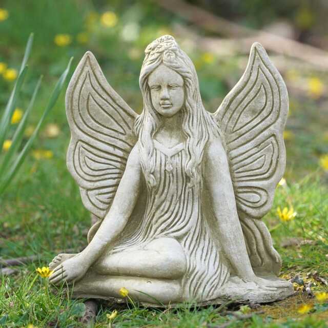 Forest Nymph Stone Statue - Outdoor Garden Ornament Fairy Decoration Sculpture Angel British Celtic Gift - image 1
