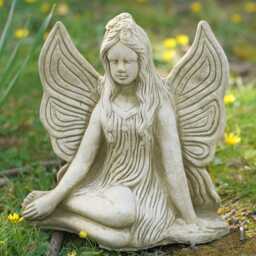 Forest Nymph Stone Statue - Outdoor Garden Ornament Fairy Decoration Sculpture Angel British Celtic Gift - thumbnail 2
