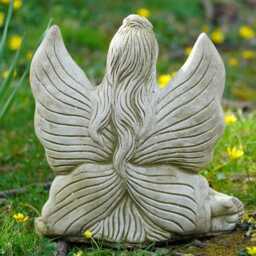 Forest Nymph Stone Statue - Outdoor Garden Ornament Fairy Decoration Sculpture Angel British Celtic Gift - thumbnail 3