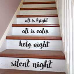 Silent Night Holy Night, Vinyl Decal For Stairs, Christmas Music Decor, Stair Riser Decals, Holiday Wall Decor - thumbnail 1
