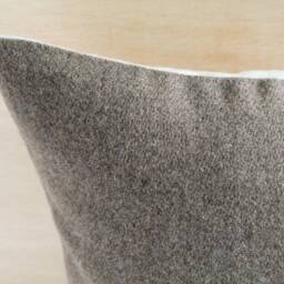 Tan Wool Pillow Cover With Stitching Detail, Light Brown Square By True Having - Made To Order - thumbnail 3