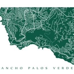 Rancho Palos Verdes Map Print - California Art Poster - thumbnail 2