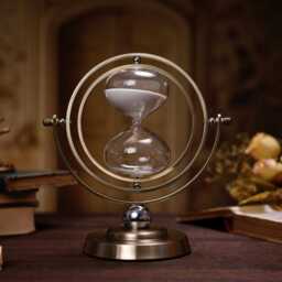 Engraved Hourglass Rotating Globe Sand Timer - Wedding Unity Ceremony - thumbnail 3