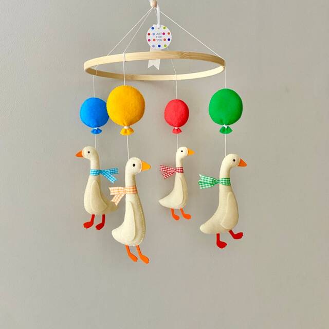 Duck Nursery Baby Mobile Goose Hot Air Balloon Boys/Girls Crib