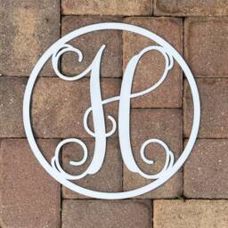 Monogram Wood Sign, Single Letter Monogram, Circle Vine Letter, Door Plaque, Nursery Wall Decor Letters - thumbnail 3