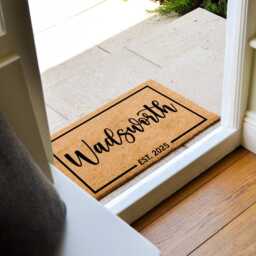 Personalized Last Name Doormat With Est - [Your Name] Custom Welcome Mat New Home Housewarming Gift - thumbnail 3