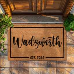 Personalized Last Name Doormat With Est - [Your Name] Custom Welcome Mat New Home Housewarming Gift - thumbnail 1