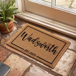 Personalized Last Name Doormat With Est - [Your Name] Custom Welcome Mat New Home Housewarming Gift - thumbnail 2