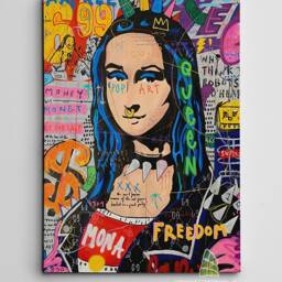 Queen Mona Graffiti Canvas Art Wall Banksy Style Print Picture Framed Home Decor -D656 - thumbnail 2
