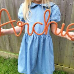Personalised Knitted Wire Name Sign Nursery Wall Decor - thumbnail 3