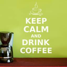 Keep Calm & Drink Coffee Wall Sticker, Coffee Lover Gift, Wall Decoration, Art, Decal, Corner Gift - thumbnail 2